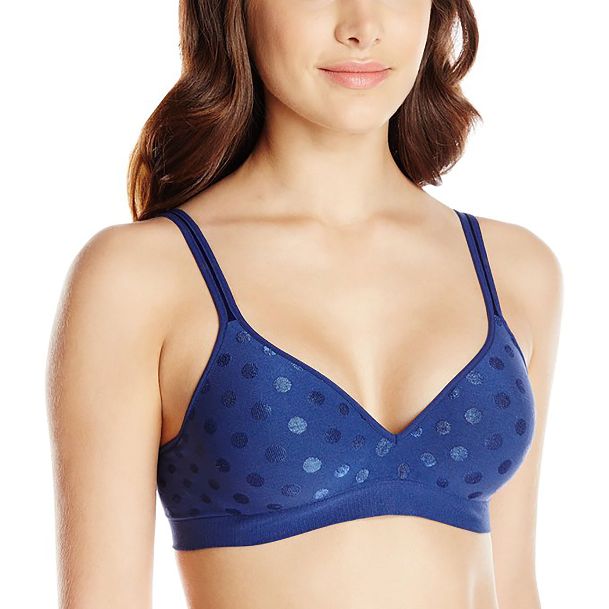 Hanes Perfect Coverage Wire Free Convertable Bra XL Blue Style MHG260 